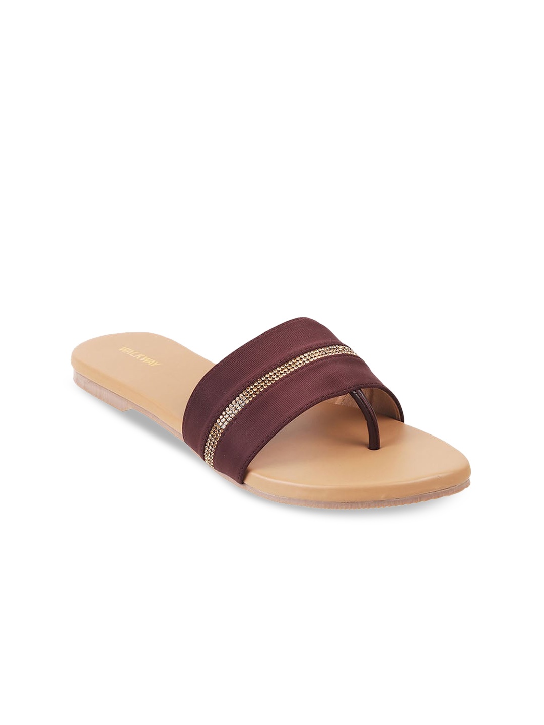 

WALKWAY by Metro Women Synthetic Open Toe Flats, Brown