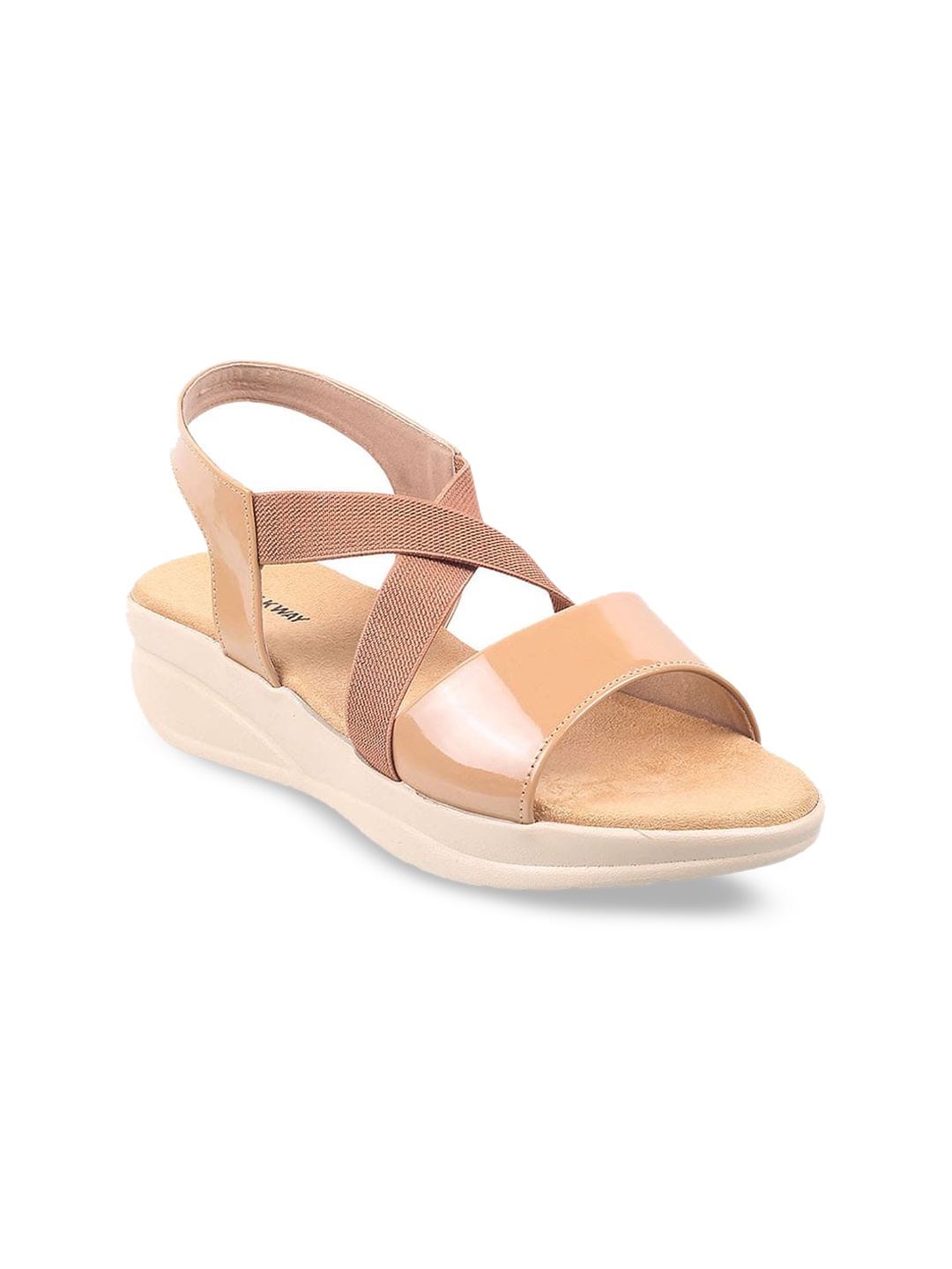 

WALKWAY by Metro Textured Open Toe Wedge Heels, Beige