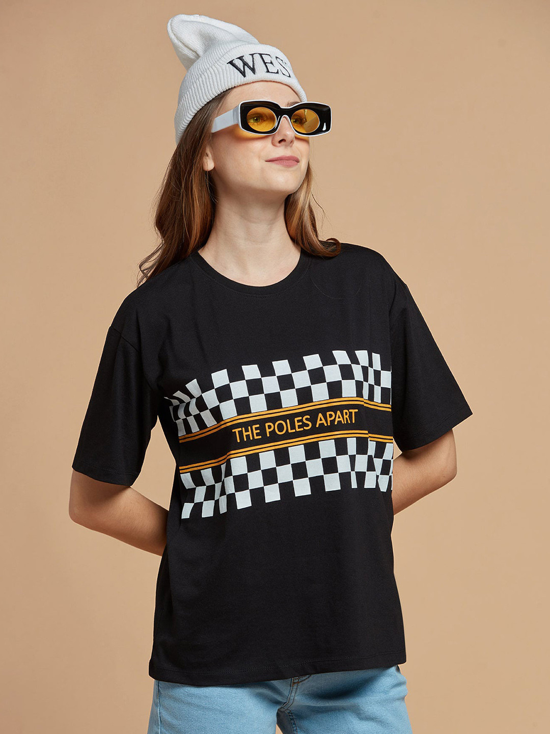 

Mast & Harbour Typography Printed Cotton T-shirt, Black