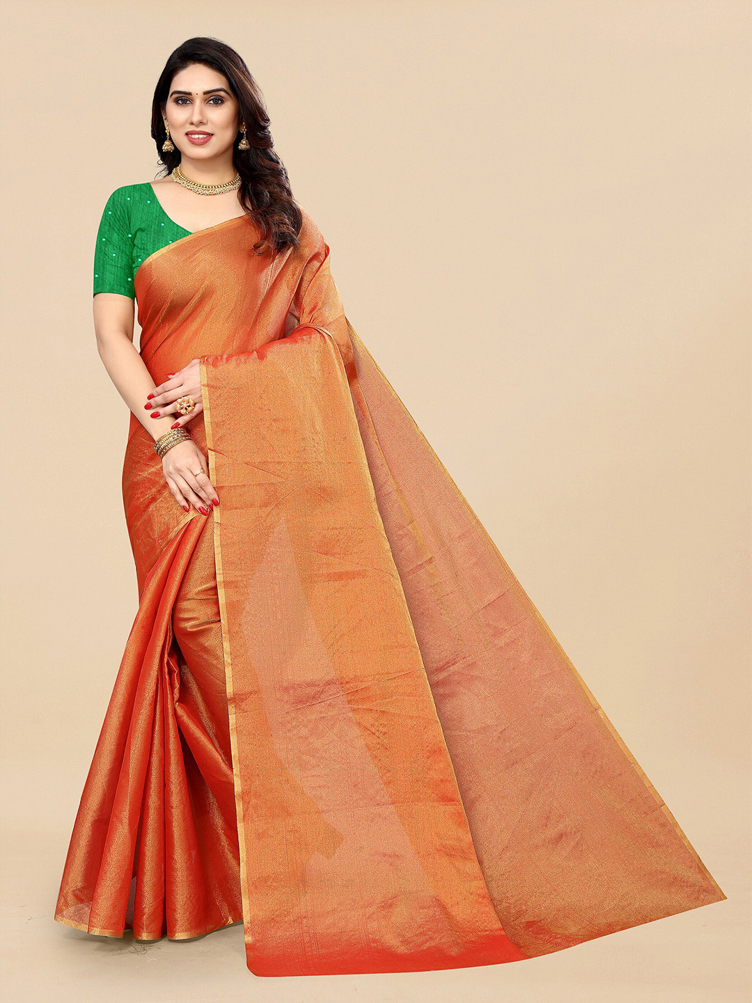 

Sidhidata Zari Silk Blend Paithani Saree, Orange