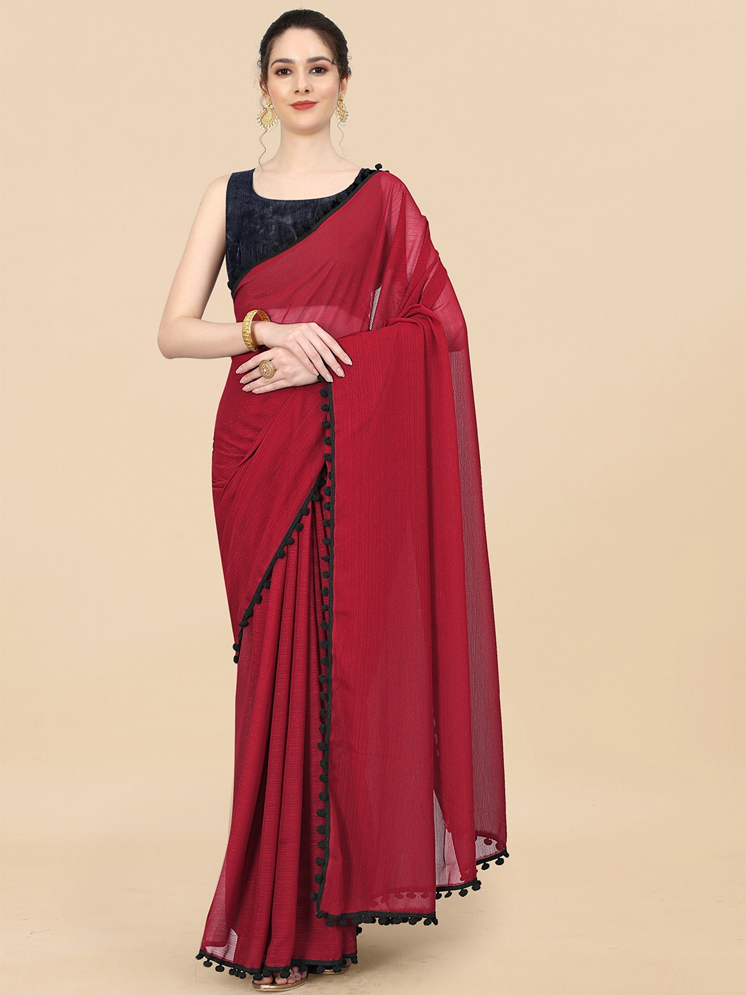 

Sidhidata Poly Georgette Kota Saree, Red