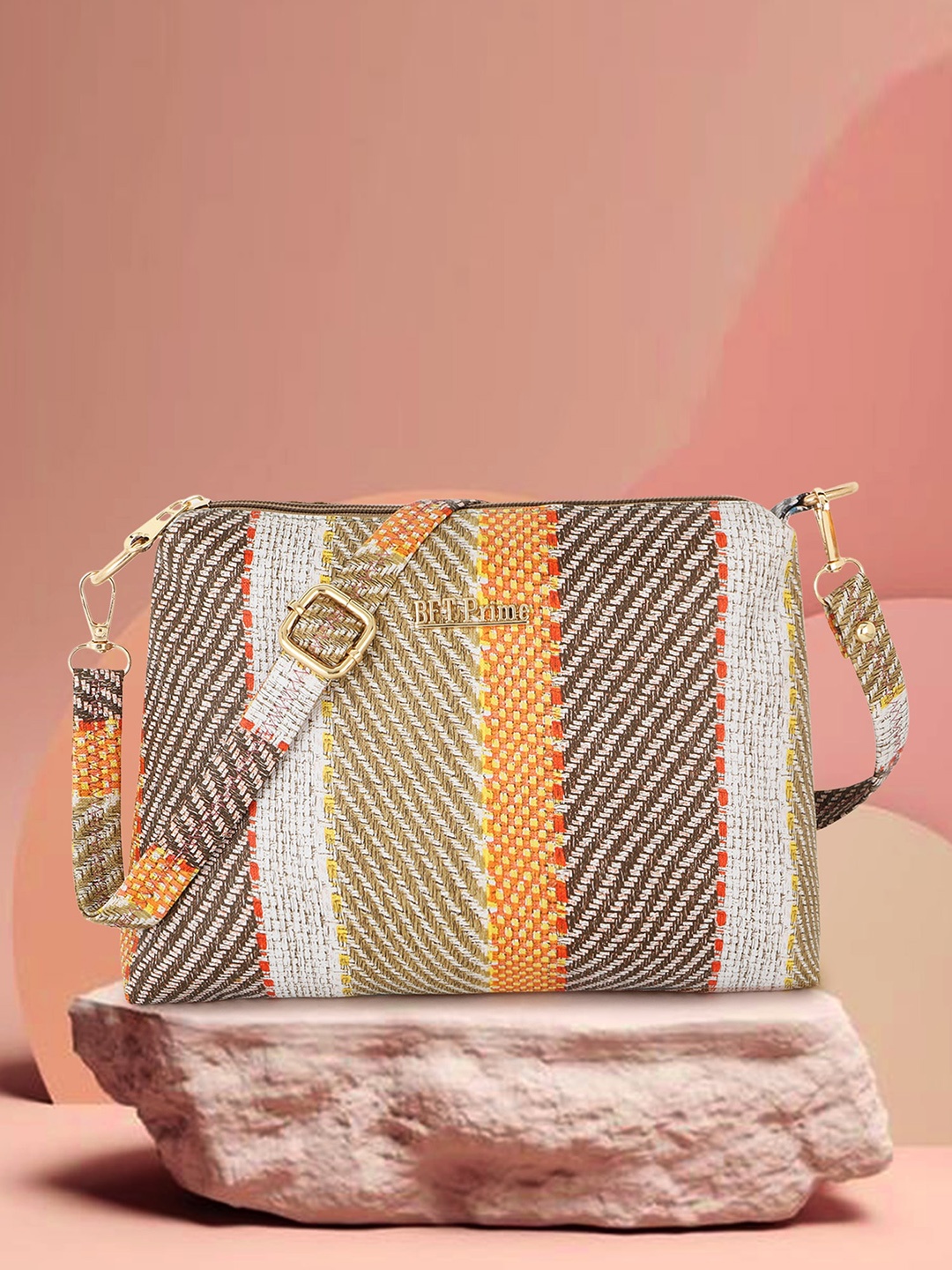 

WOMEN MARKS PU Structured Sling Bag, Orange