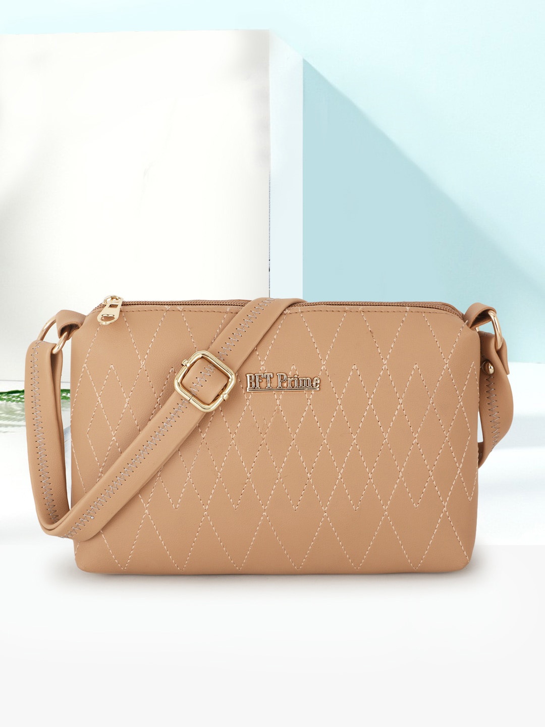 

WOMEN MARKS Women Textured Sling Bag, Beige