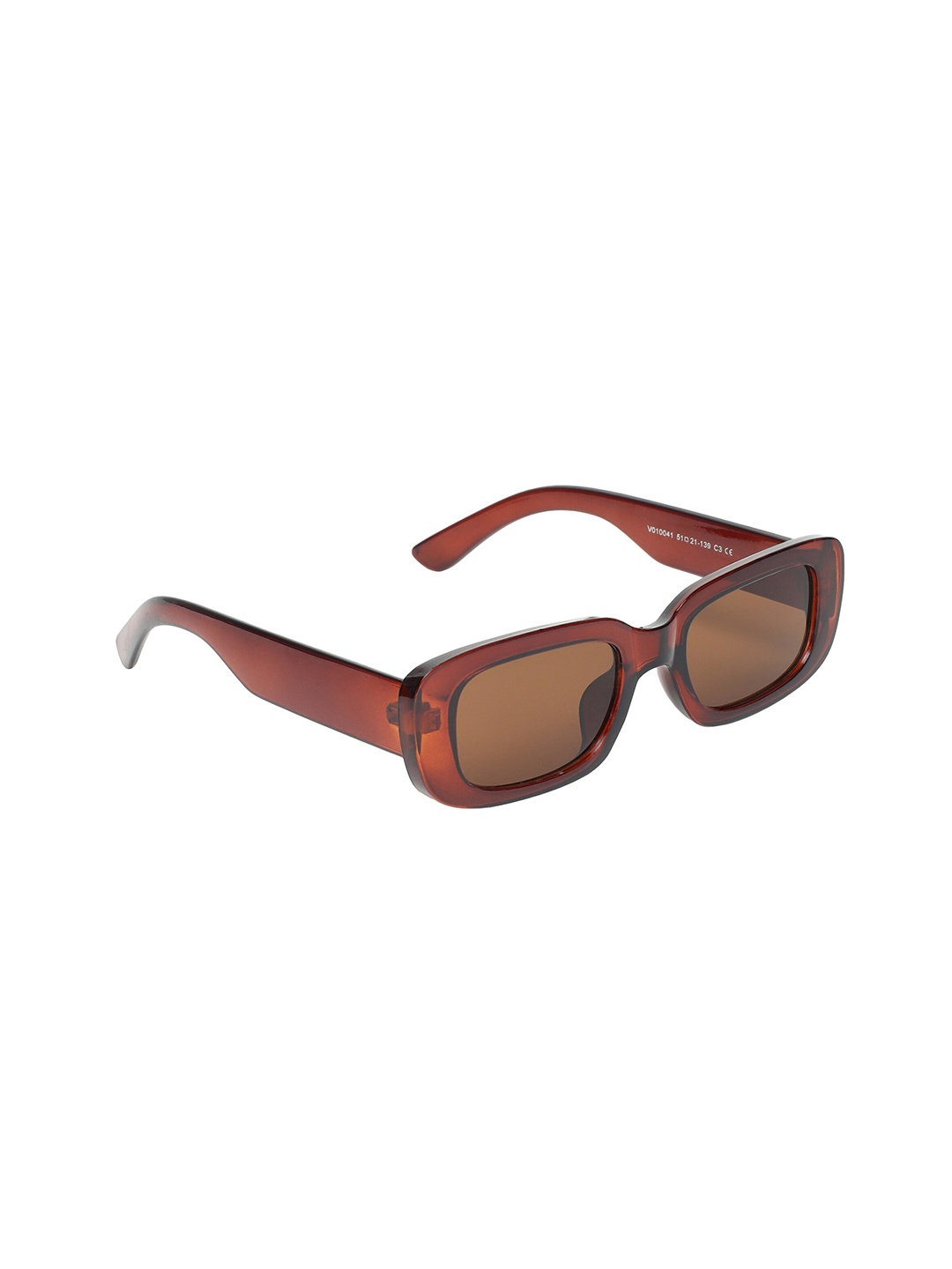 

CRIBA Full Rim Rectangle Sunglasses with UV Protected Lens VCR_BRN_CANDY, Brown