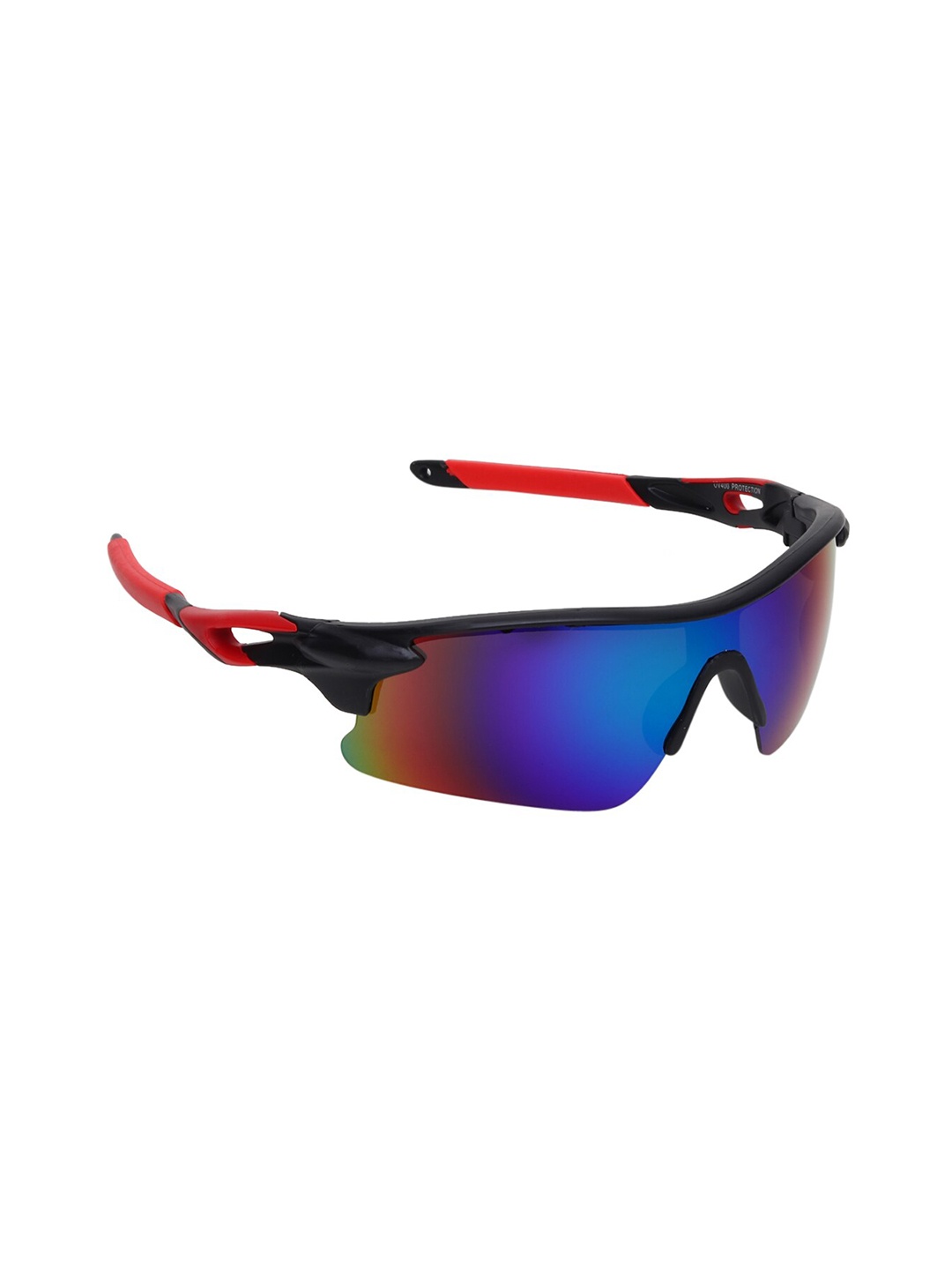 

CRIBA Full Rim Sports Sunglasses with UV Protected Lens VCR_SPRT_RED-BLU, Blue