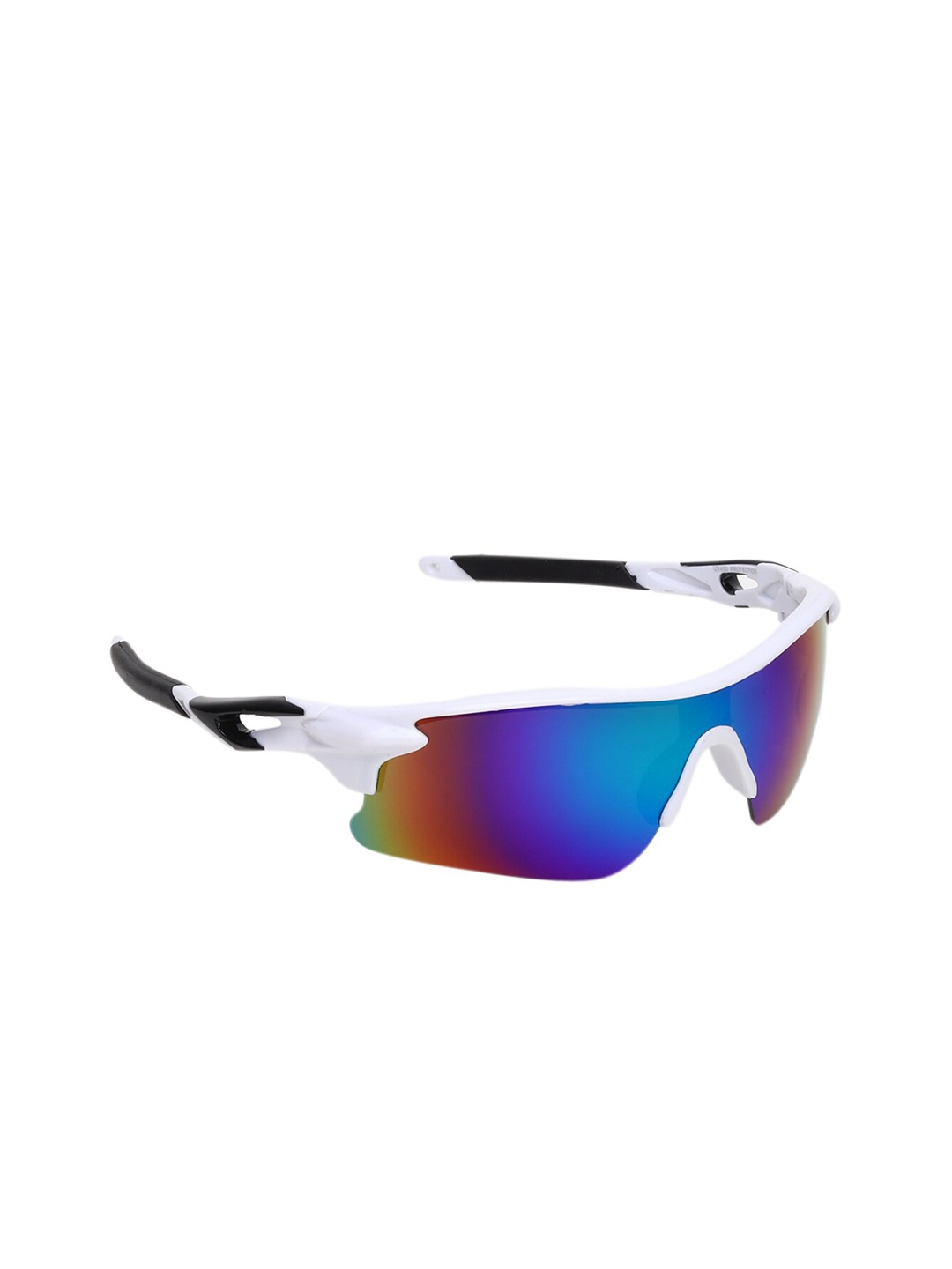 

CRIBA Full Rim Sports Sunglasses with UV Protected Lens VCR_SPRT_WHITE-BLU, Blue