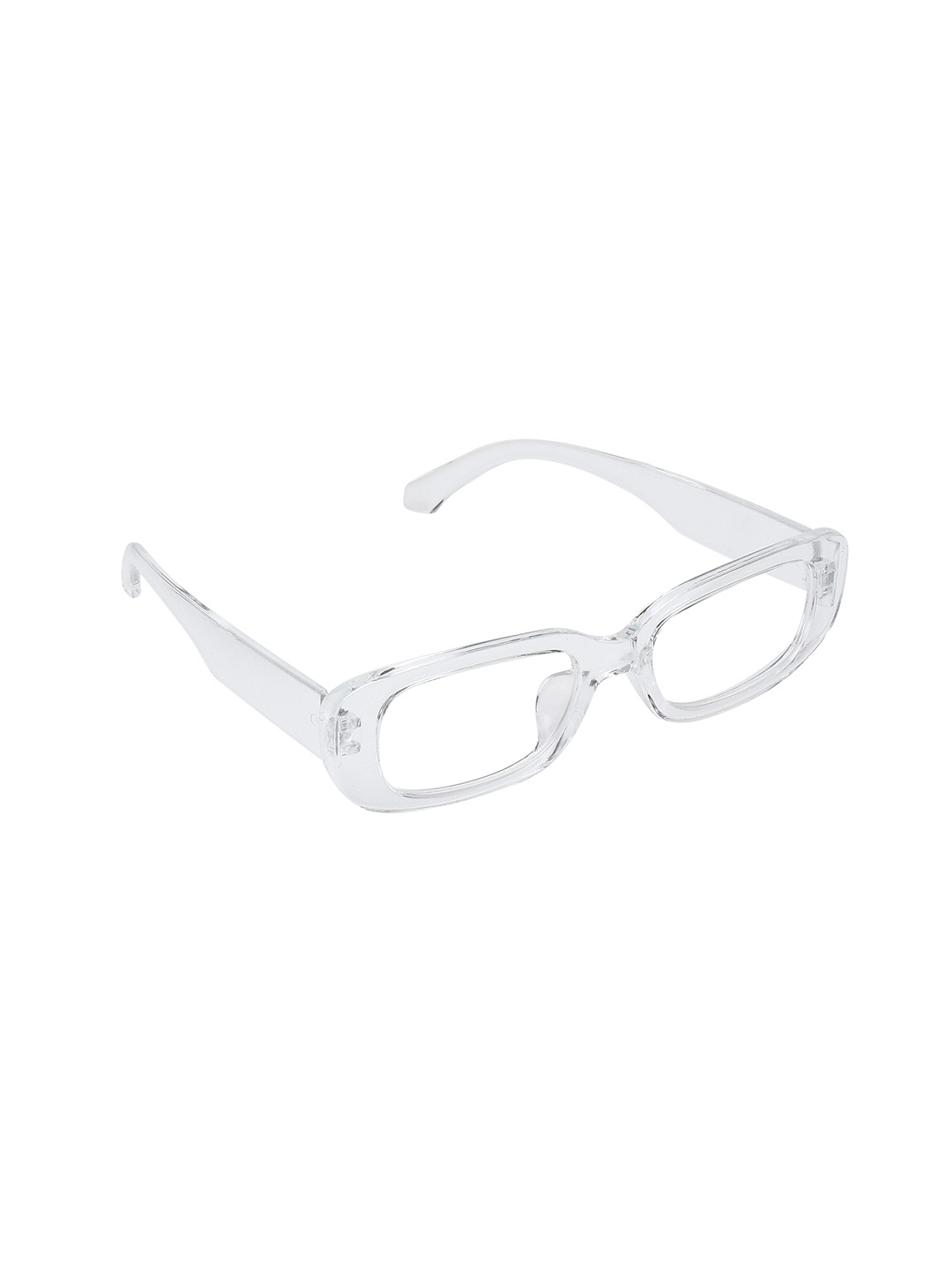 

CRIBA Full Rim Rectangle Sunglasses with UV Protected Lens VCR_CNDY_WHT-CLR, White