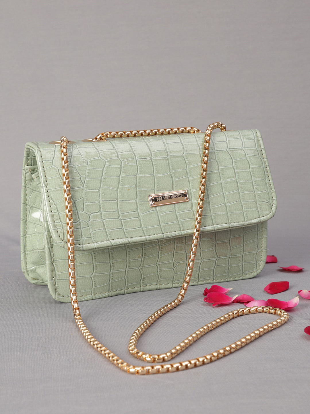 

MINI WESST Textured Structured Sling Bag, Green