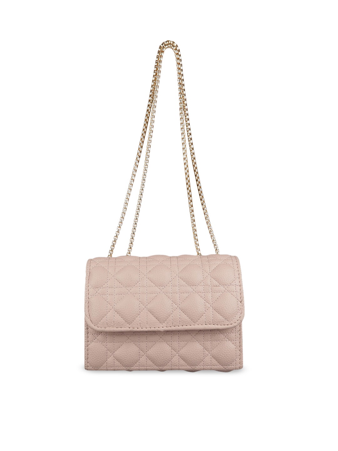 

MINI WESST Textured Structured Shoulder Bag with Quilted, Beige