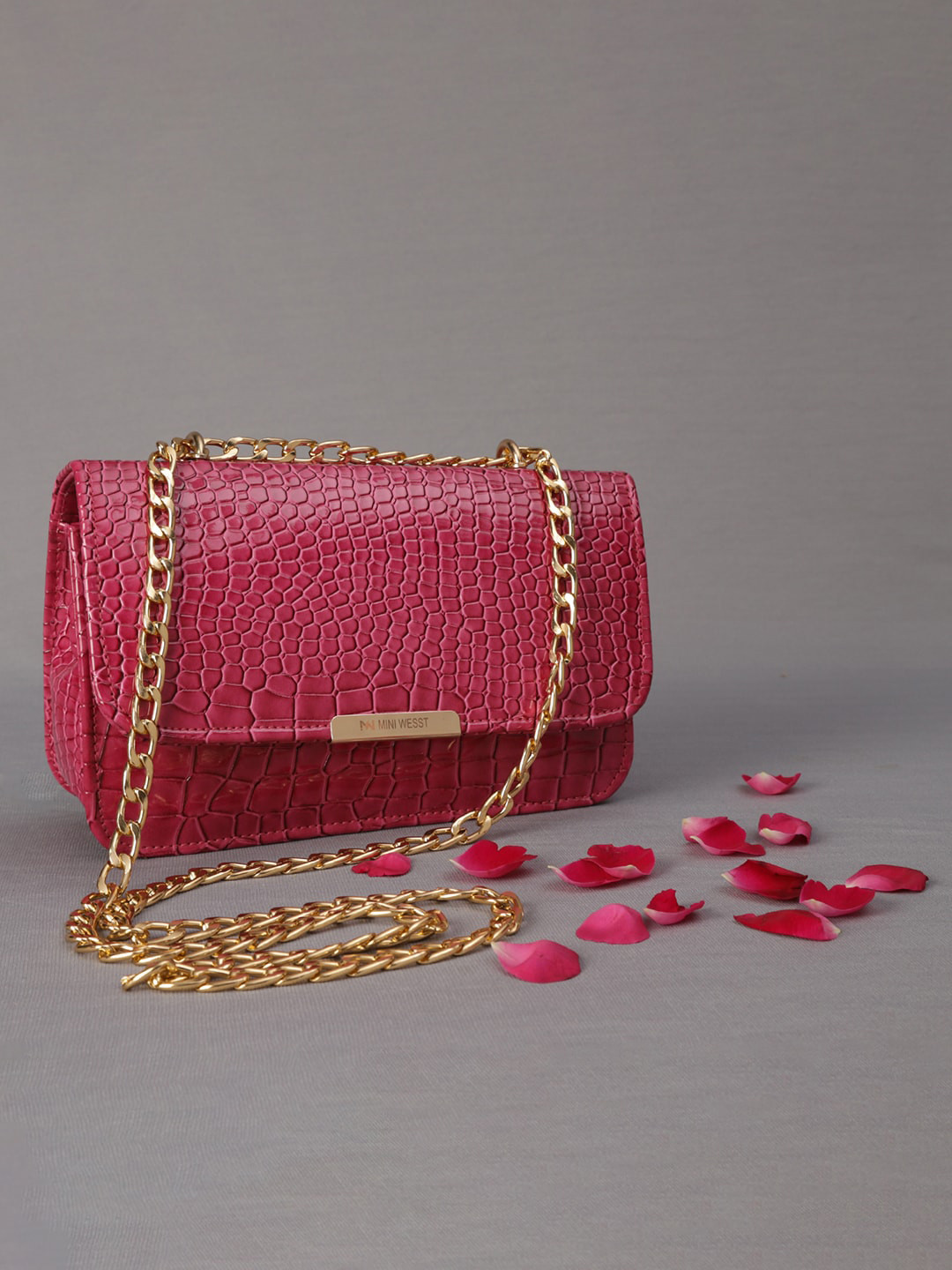 

MINI WESST Textured Structured Sling Bag, Pink