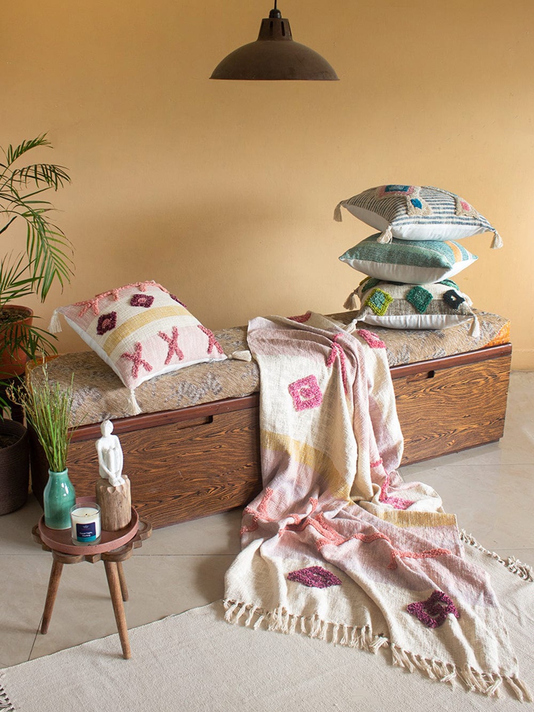 

The Wishing Chair Self-Design Pure Cotton Throw, Multi
