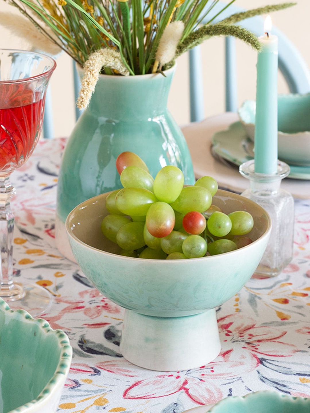 

The Wishing Chair Bisque Sea Green Ceramic Fruit Bowl