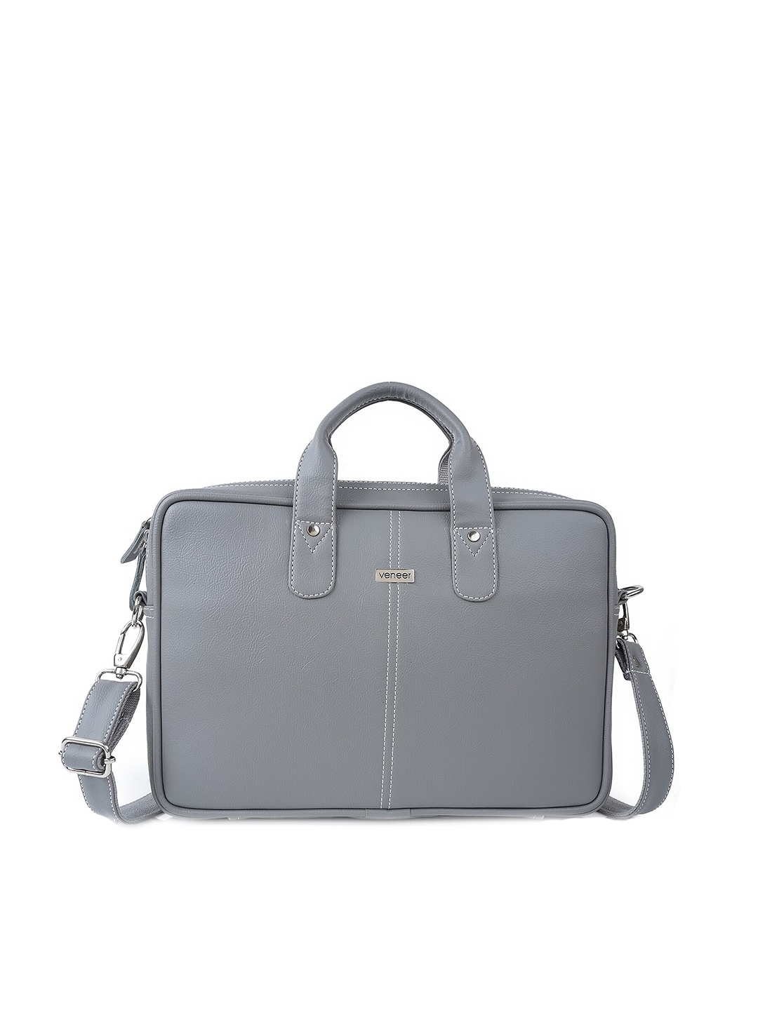 

Veneer Vegan Leather Laptop Messenger Bag, Grey