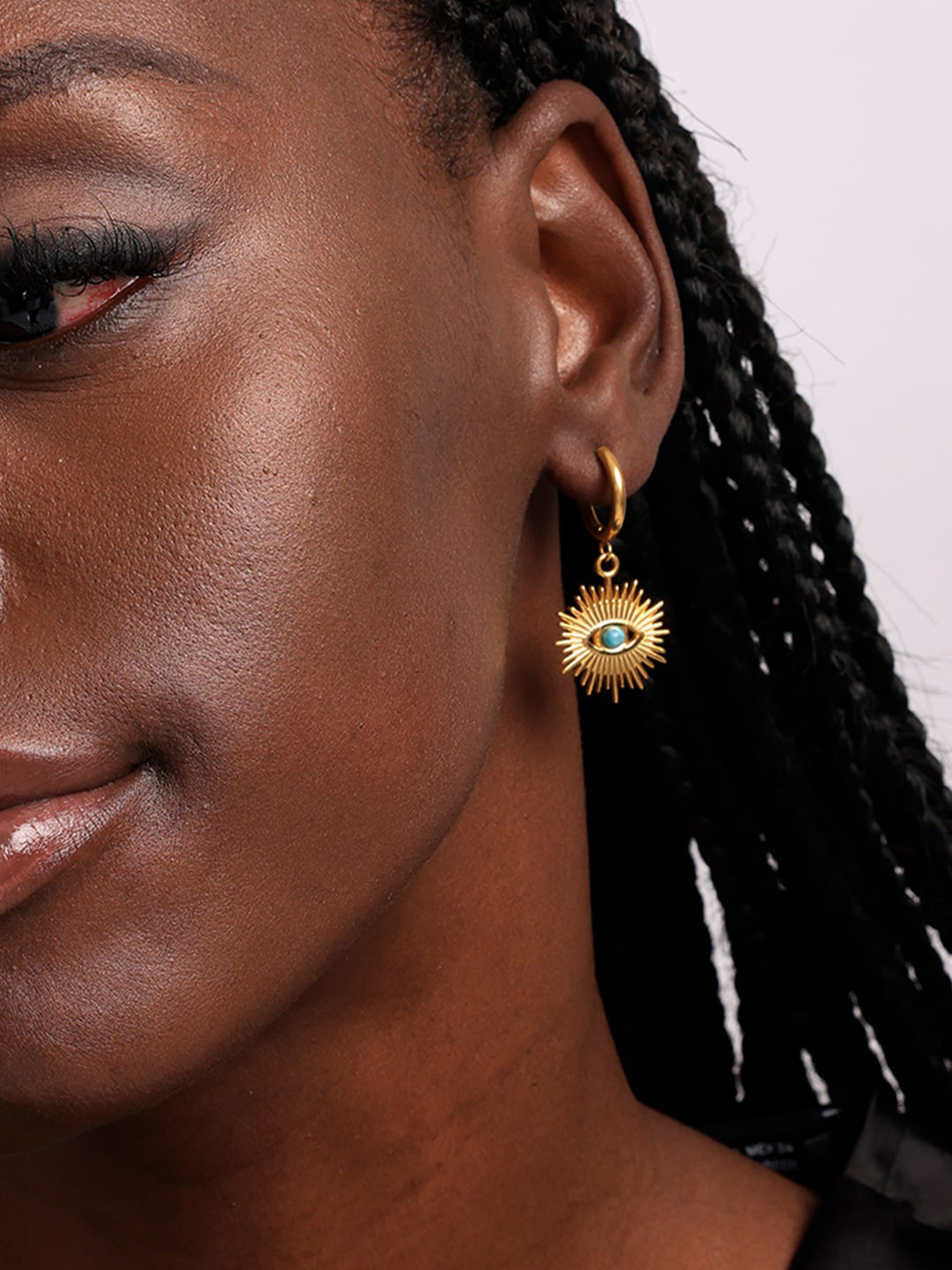 

PALMONAS Gold-Plated Contemporary Hoop Earrings