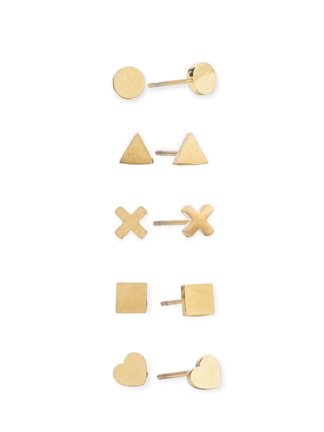 

PALMONAS 5 Pcs Gold-Plated Contemporary Studs Earrings