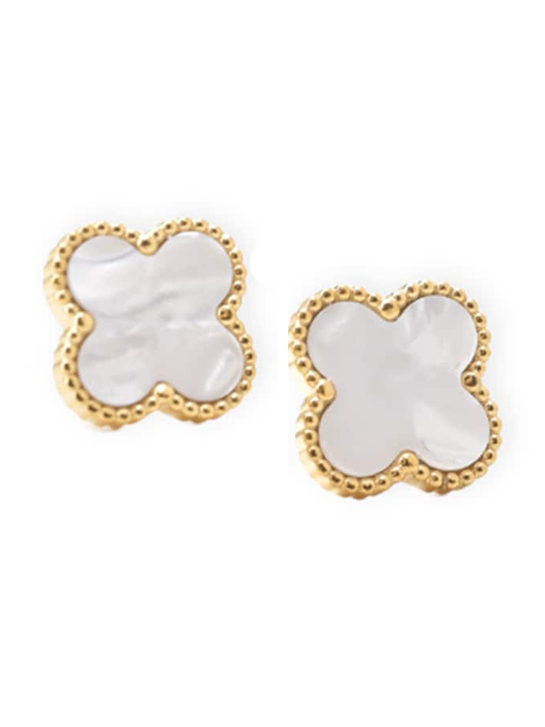 

PALMONAS Gold Plated Contemporary Stone Studded Studs Earrings