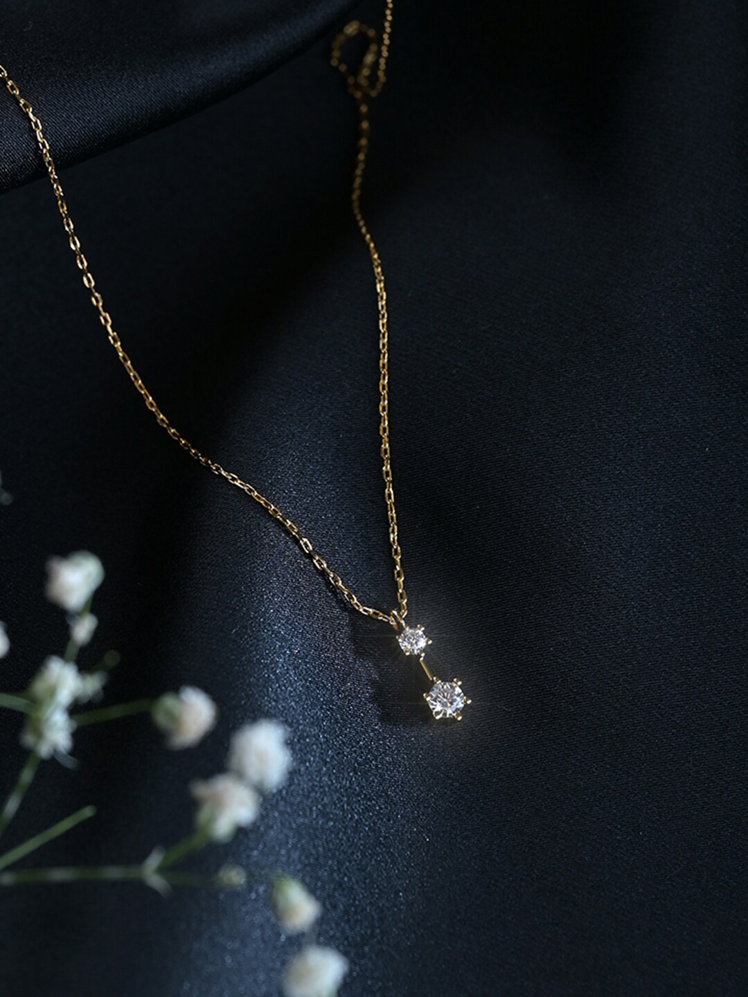 

PALMONAS Gold-Toned & White Sterling Silver Gold-Plated Antique Necklace
