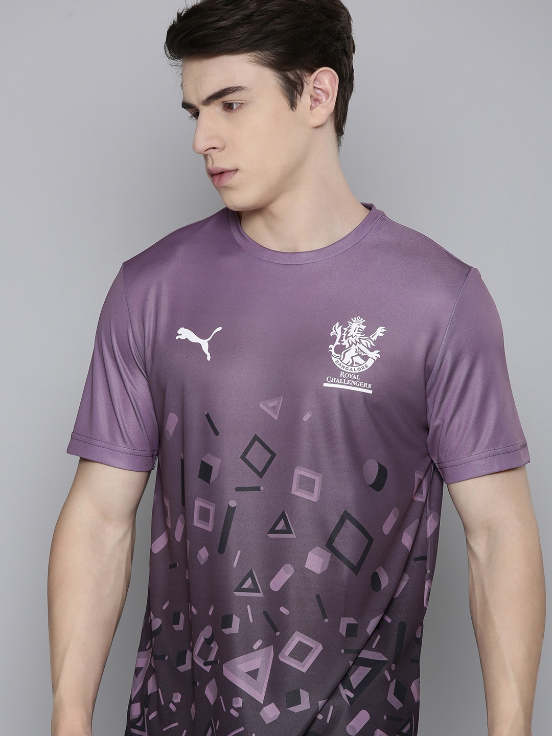 

PUMA x Royal Challengers Bangalore Arcade Men Regular Fit Graphic Printed Sports T-shirt, Purple