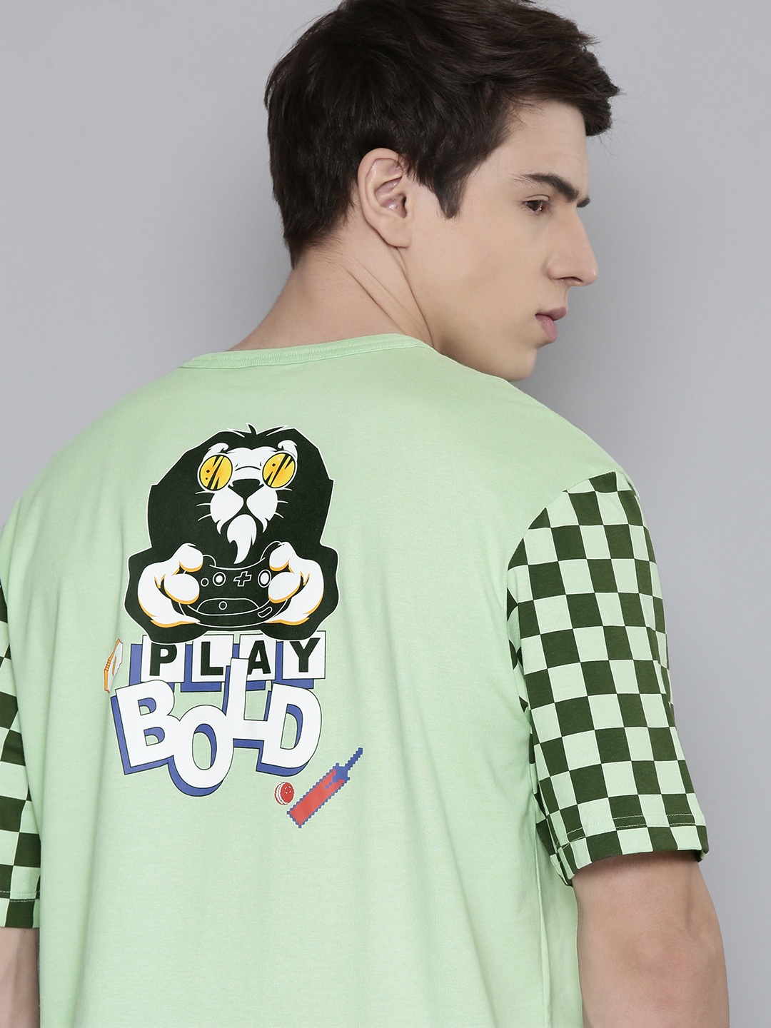 

Puma Brand Logo Printed Relaxed Fit Drop-Shoulder Sleeves RCB Arcade T-shirt, Green