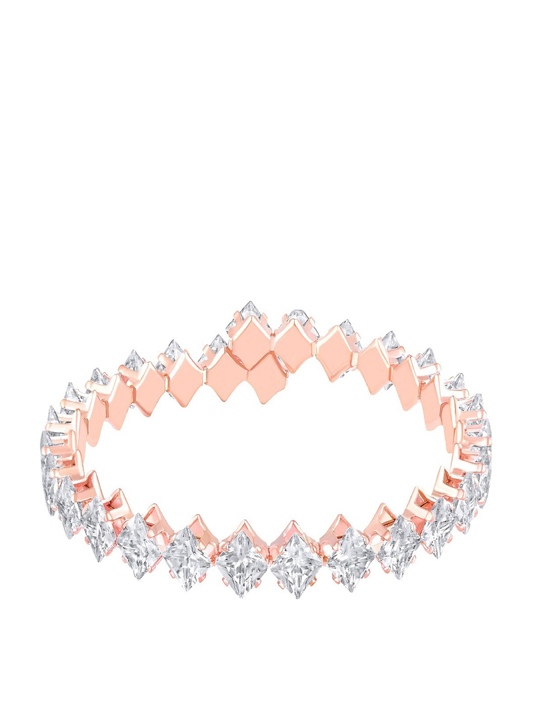 

Mahi Women Rose Gold-Plated Cubic Zirconia Kada Bracelet