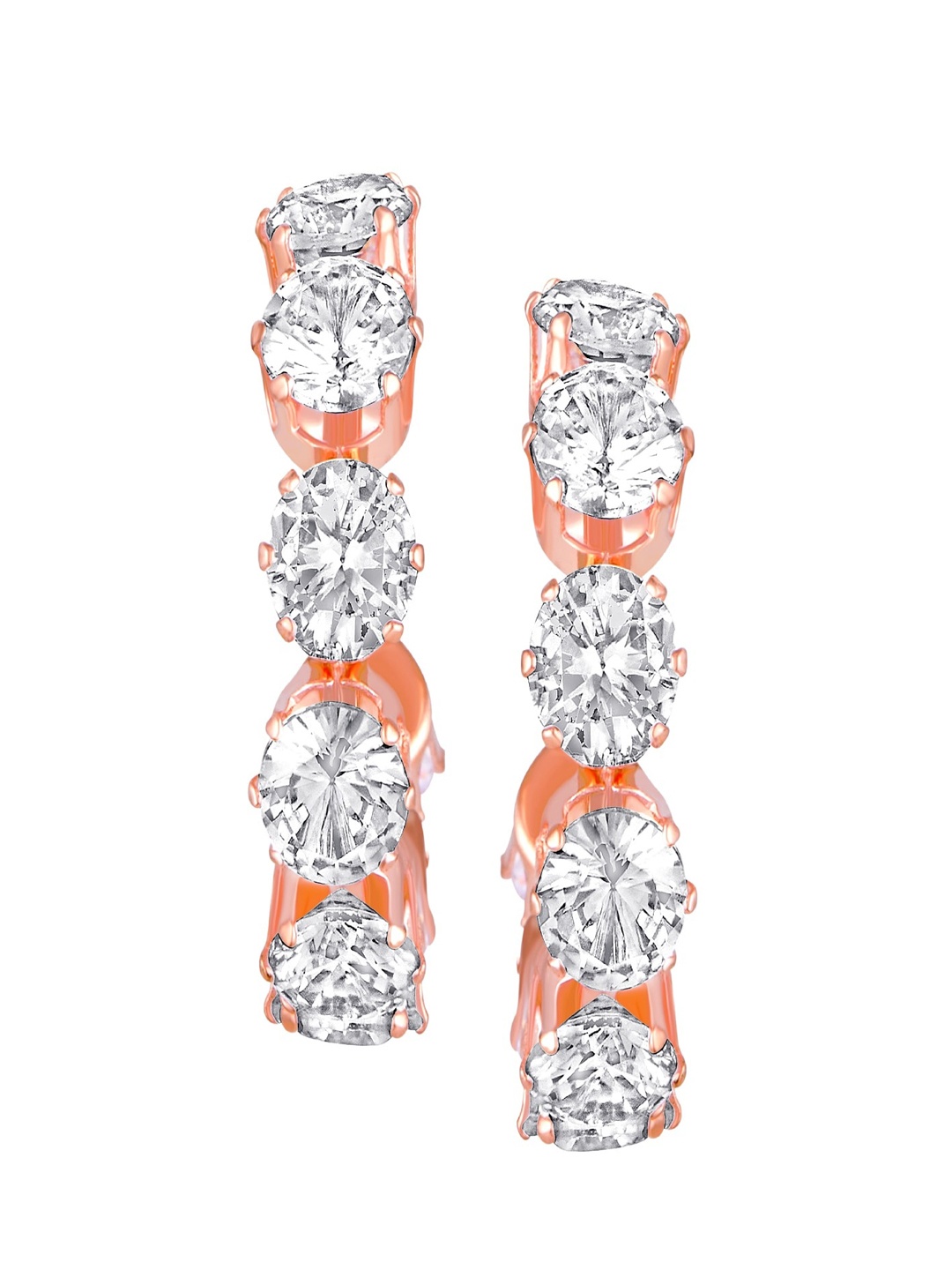 

Mahi Rose Gold-Plated Contemporary Half Hoop Earrings