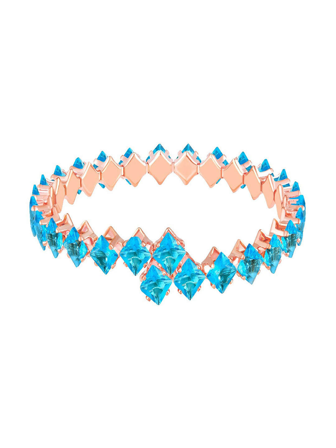 

Mahi Women Rose Gold-Plated Cubic Zirconia Kada Bracelet
