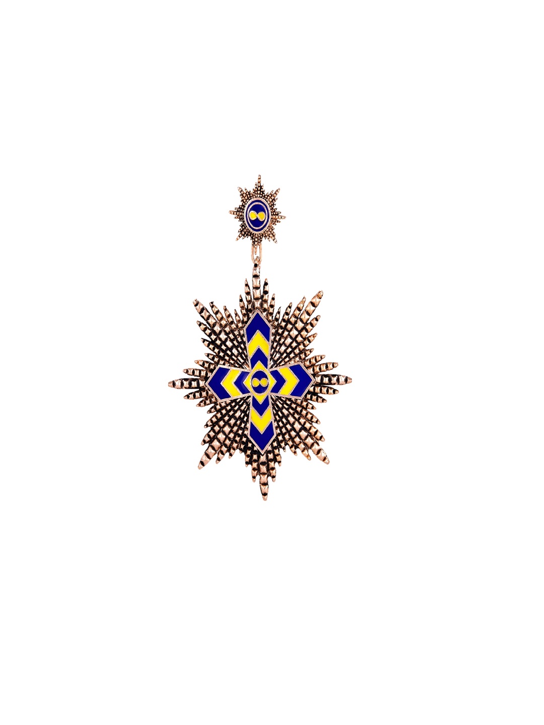 Mahi Interlocking Cross Charm Brooch, Rose gold