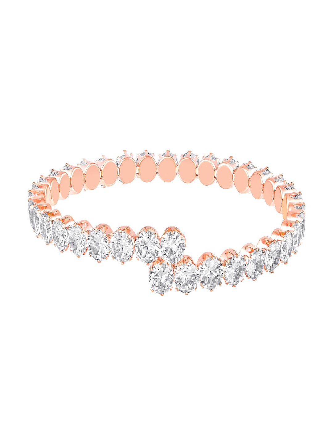 

Mahi Women Rose Gold-Plated Cubic Zirconia Kada Bracelet