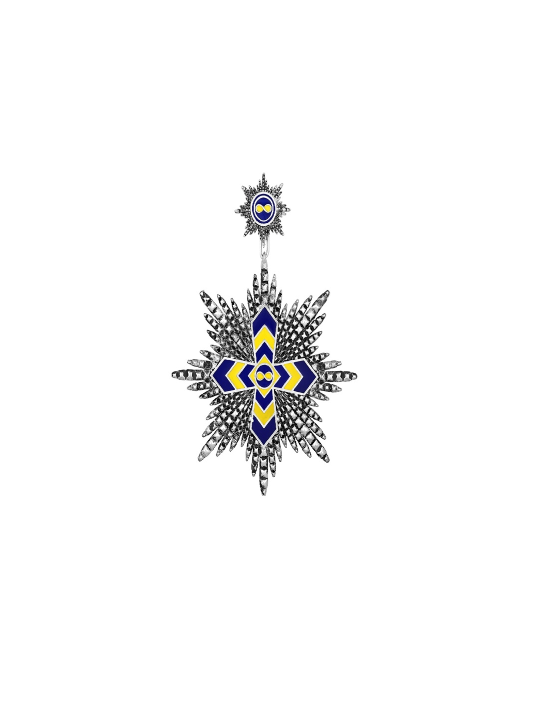 

Mahi Textured Interlocking Crossed Brooch, Silver