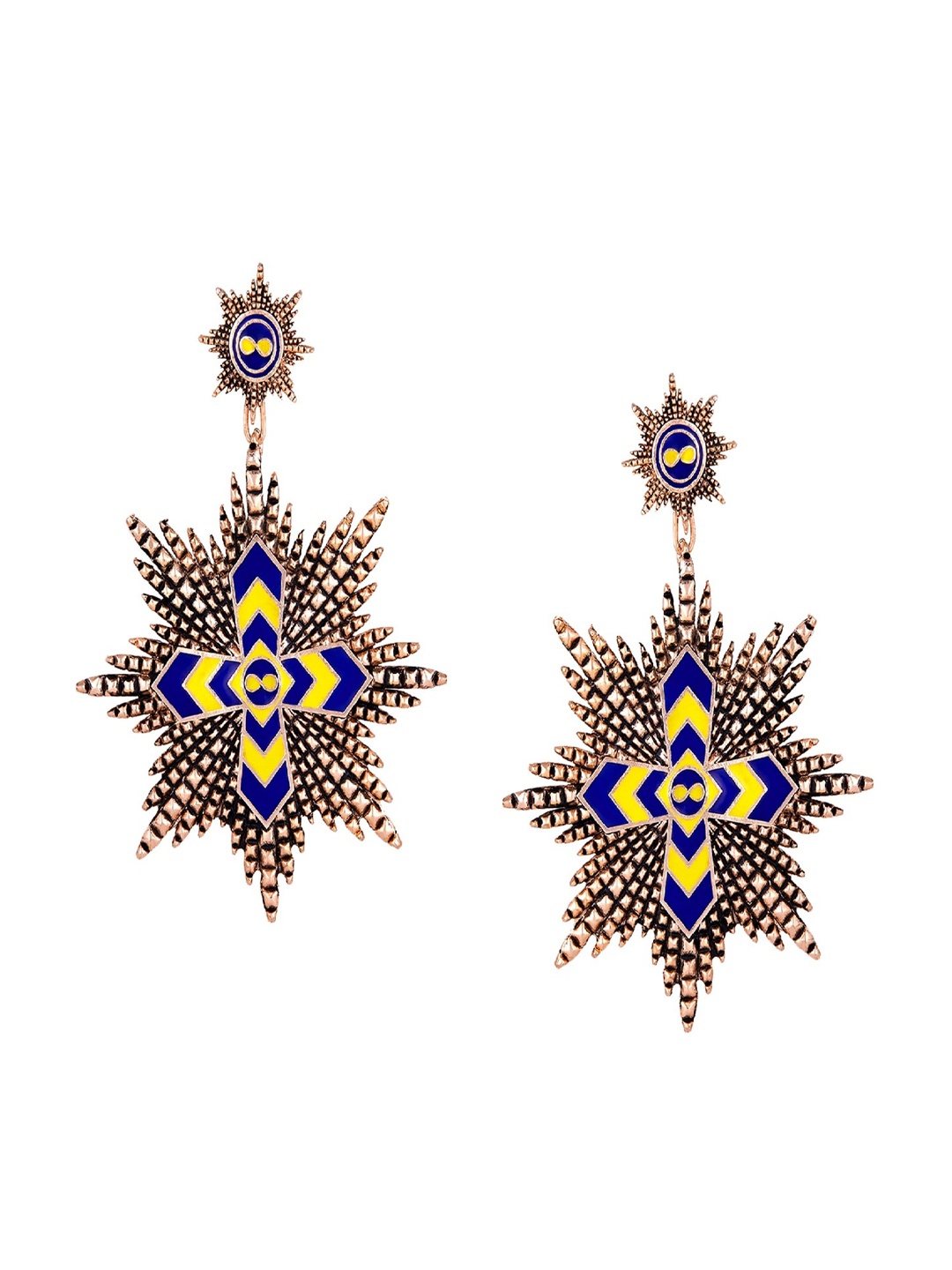 

Mahi Rose Gold-Plated Geometric Drop Earrings