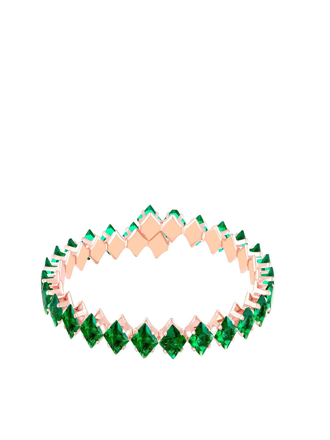 

Mahi Rose Gold-Plated Cubic Zirconia Adjustable Bangle-Style Bracelet