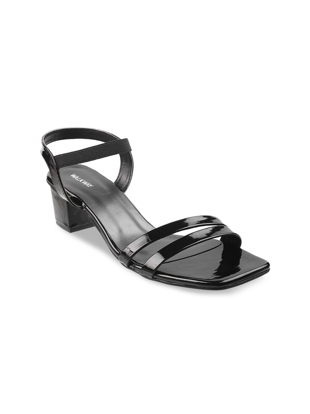 

WALKWAY by Metro Square Toe Ankle Loop Block Heels, Black