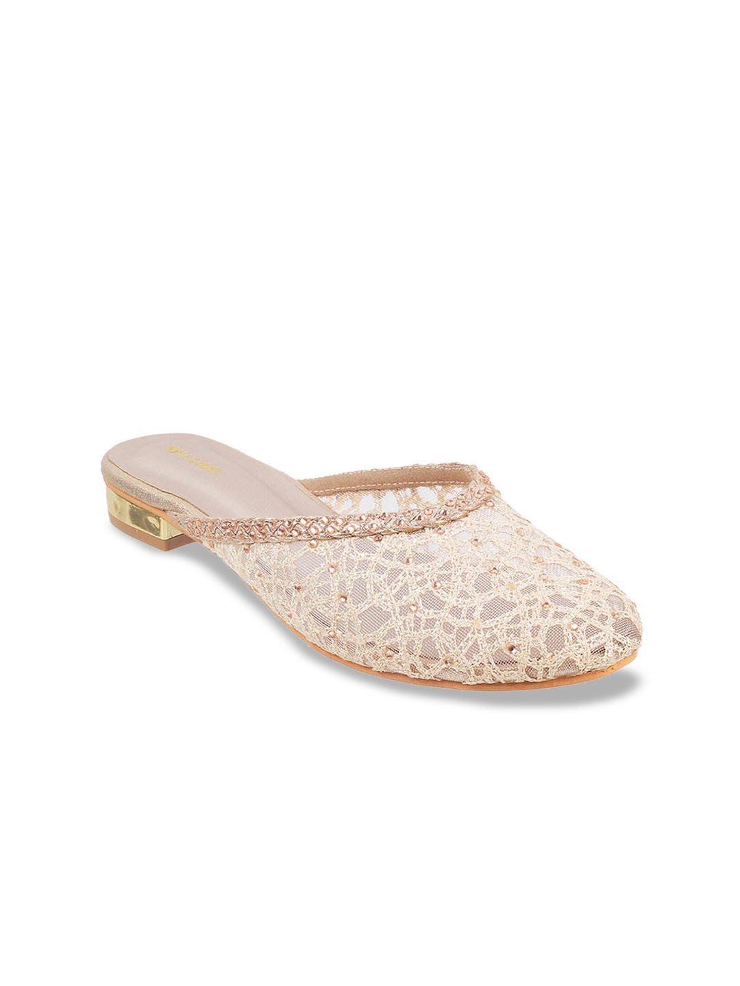 

WALKWAY by Metro Woven Design Ethnic - Embellished Block Mules, Tan