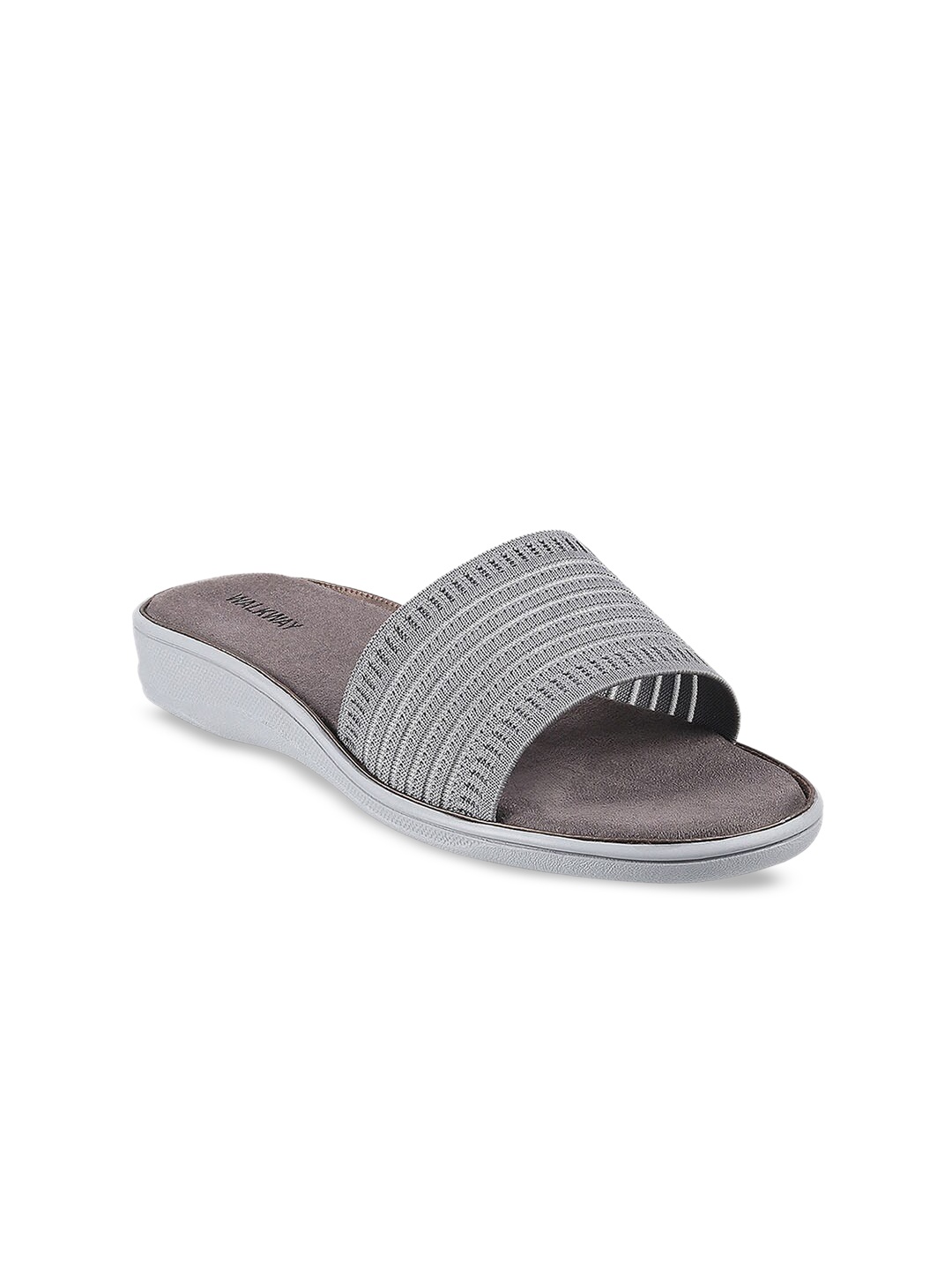 

WALKWAY by Metro Woven Design Comfort Heel Open Toe Flats, Grey