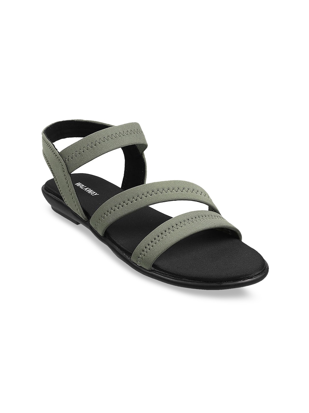 

WALKWAY by Metro Women Synthetic Open Toe Flats, Green