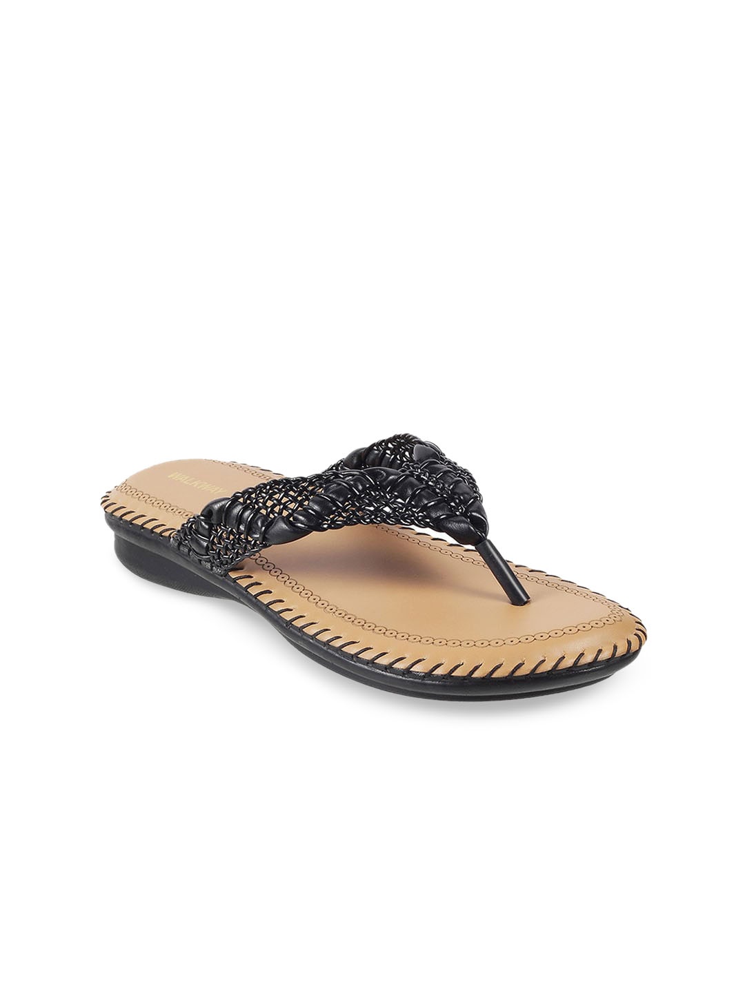 

WALKWAY by Metro Women Woven Design Open Toe Flats, Black