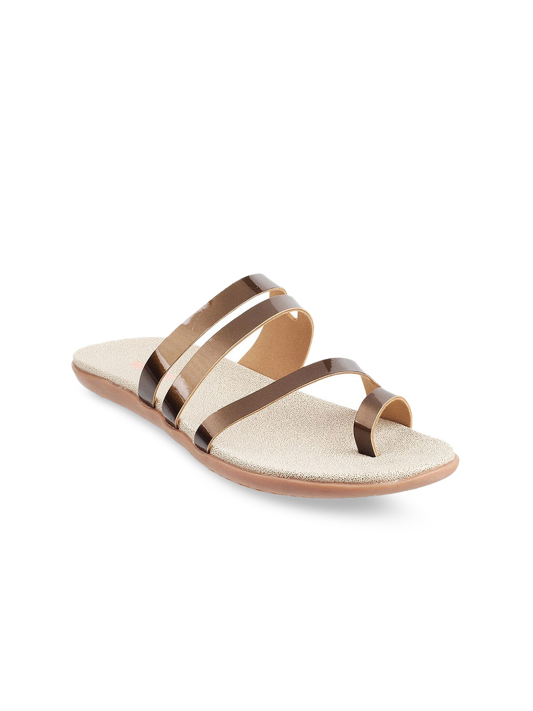 

WALKWAY by Metro Women No Back Strap Open Toe Flats, Bronze