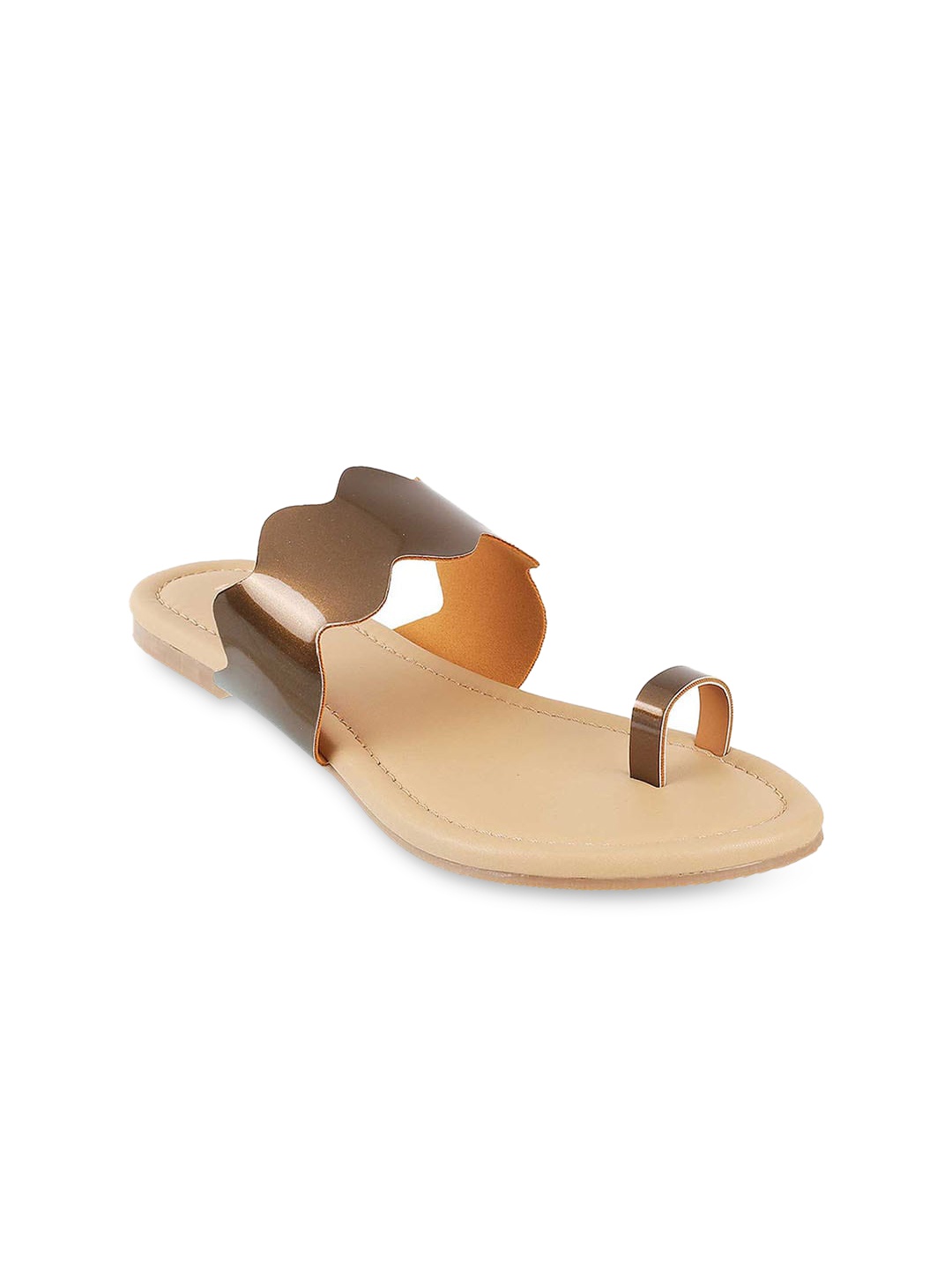 

WALKWAY by Metro Women No Back Strap Open Toe Flats, Bronze
