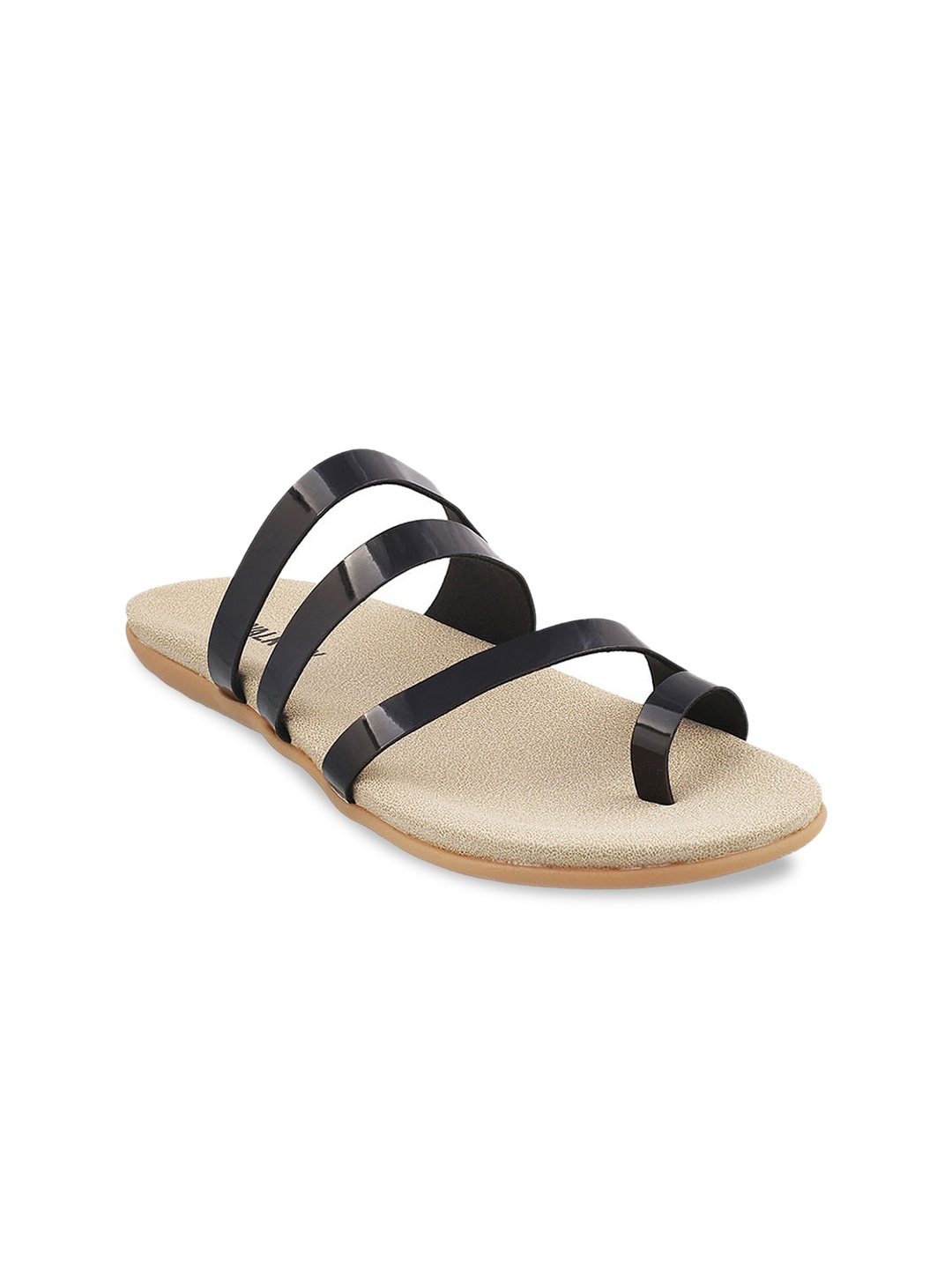 

WALKWAY by Metro Women No Back Strap Open Toe Flats, Black