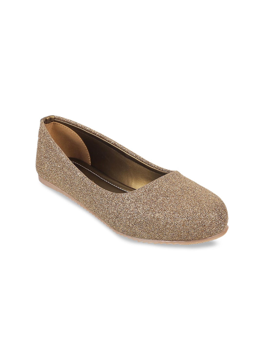 

WALKWAY by Metro Women Embellished Round Toe Ballerinas, Gold