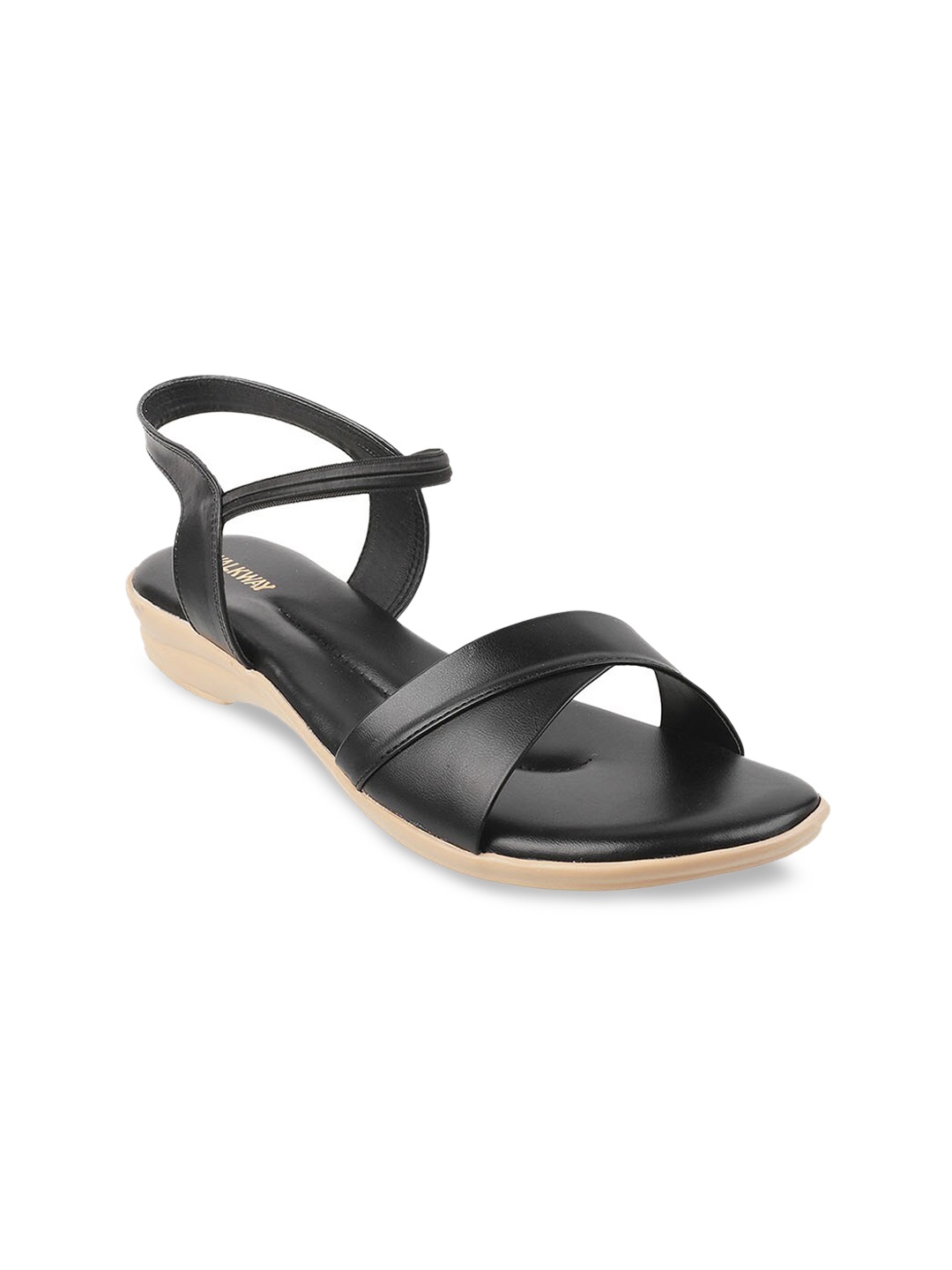 

WALKWAY by Metro Women Backstrap Open Toe Flats, Black