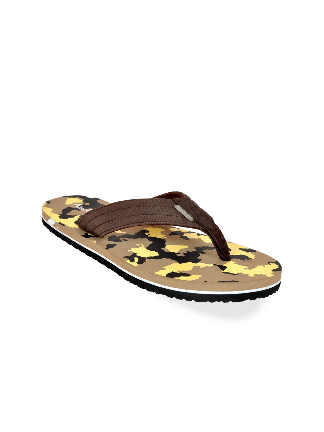 

Allen Cooper Men Printed Thong Flip-Flops, Brown