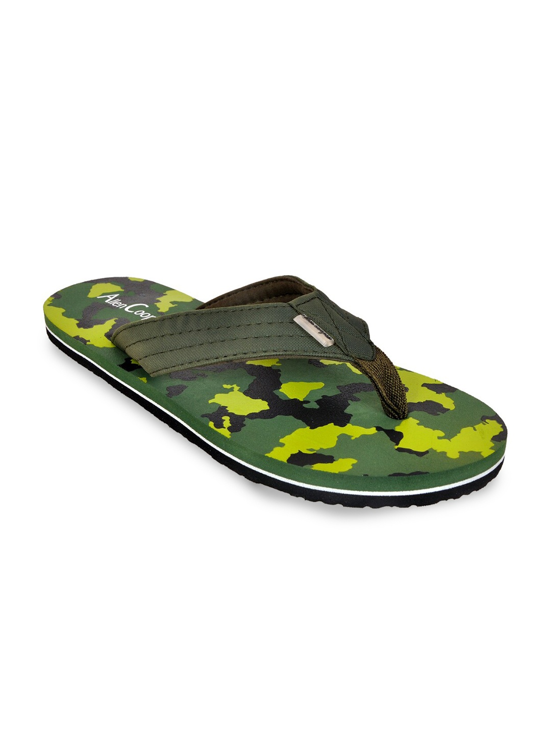 

Allen Cooper Men Printed Thong Flip-Flops, Green