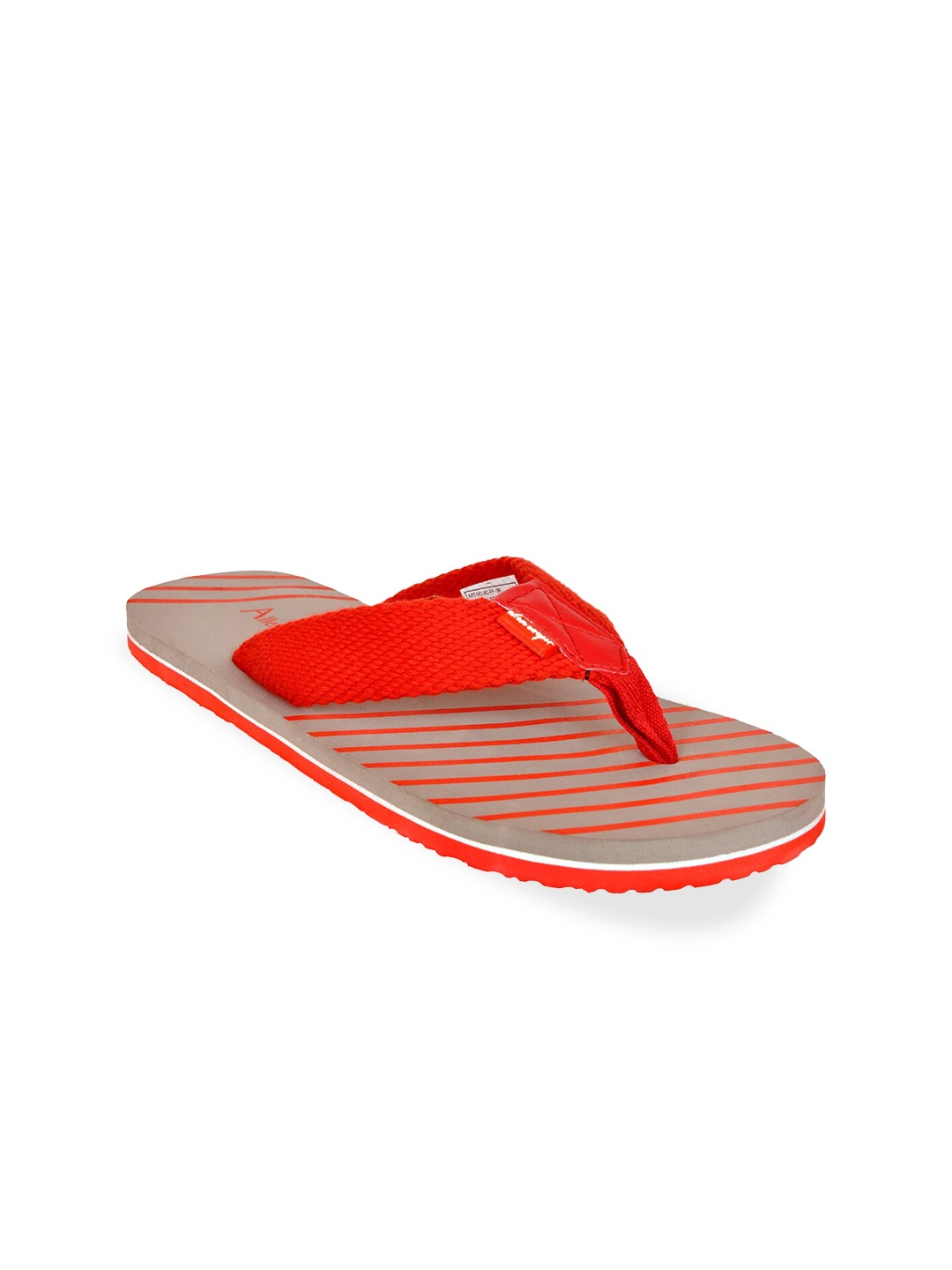 

Allen Cooper Men Striped Thong Flip-Flops, Grey