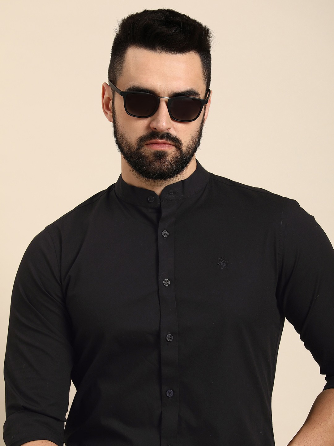 

Being Human Men Super Slim Fit Opaque Casual Shirt, Black