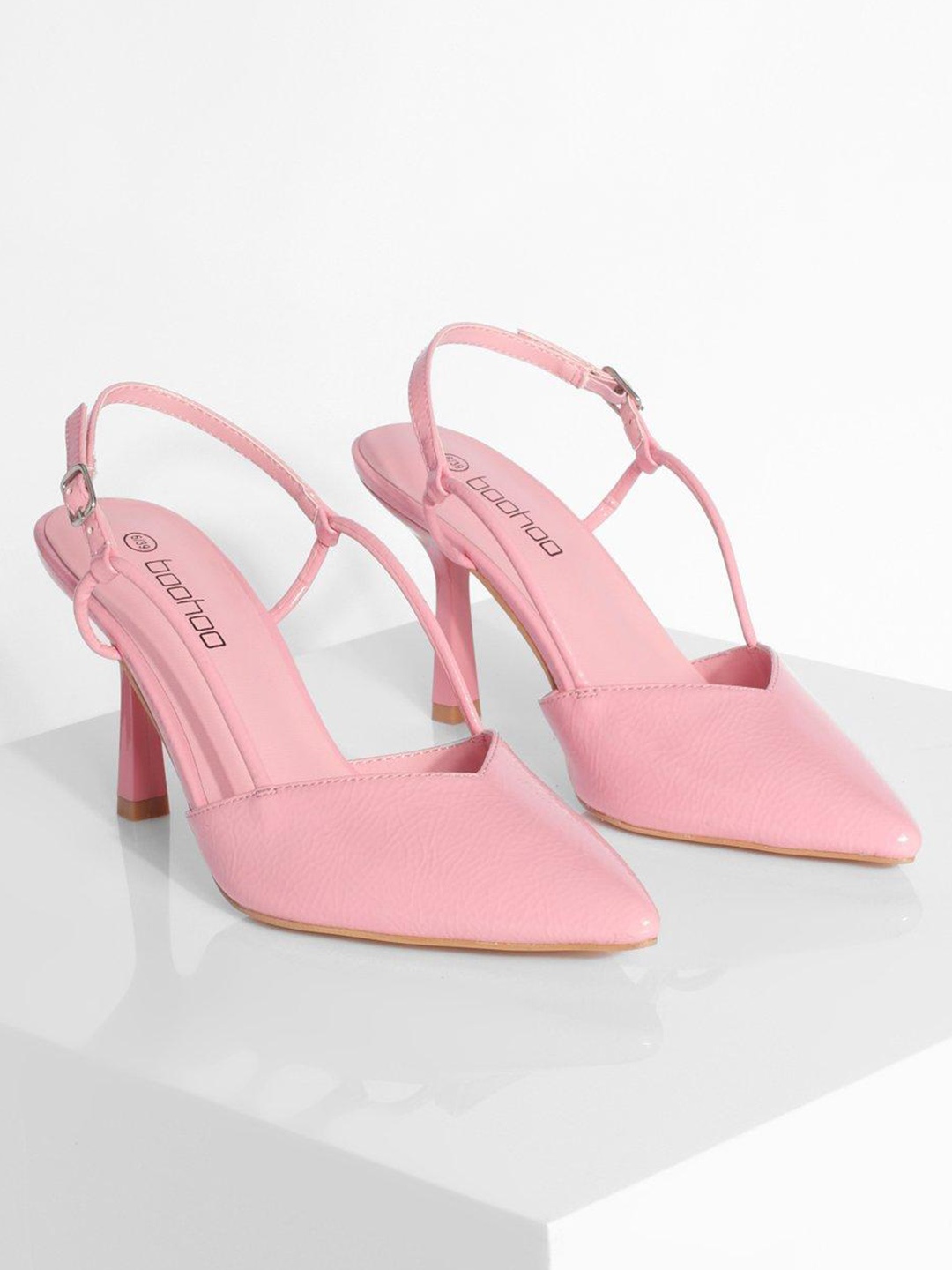 

Boohoo Slim Heel Mules, Pink