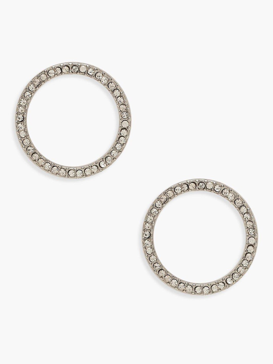 

Boohoo Women Stone Studded Circular Drop Earrings, Silver