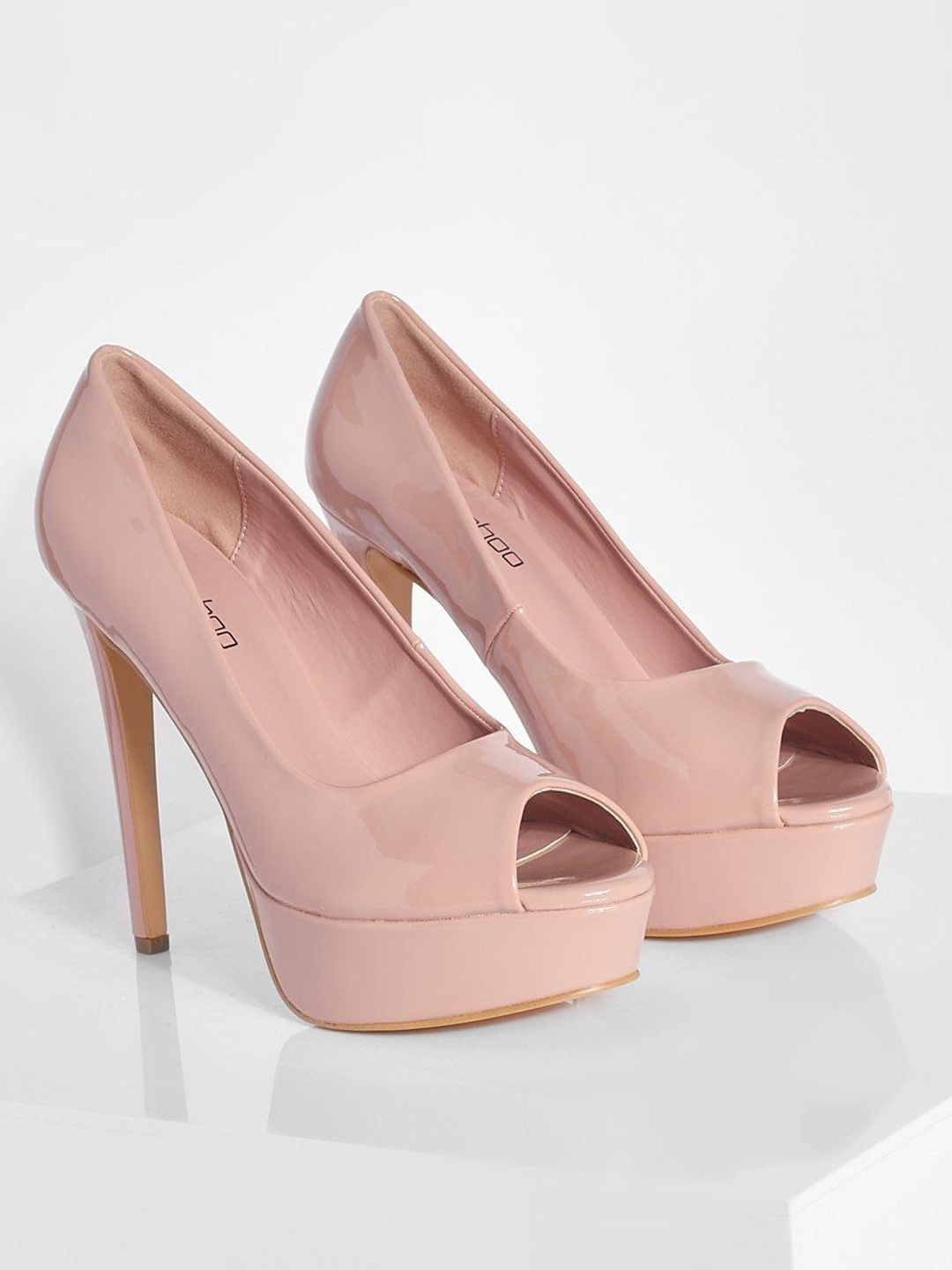 

Boohoo Women Platform Peep Toe Heels, Rose