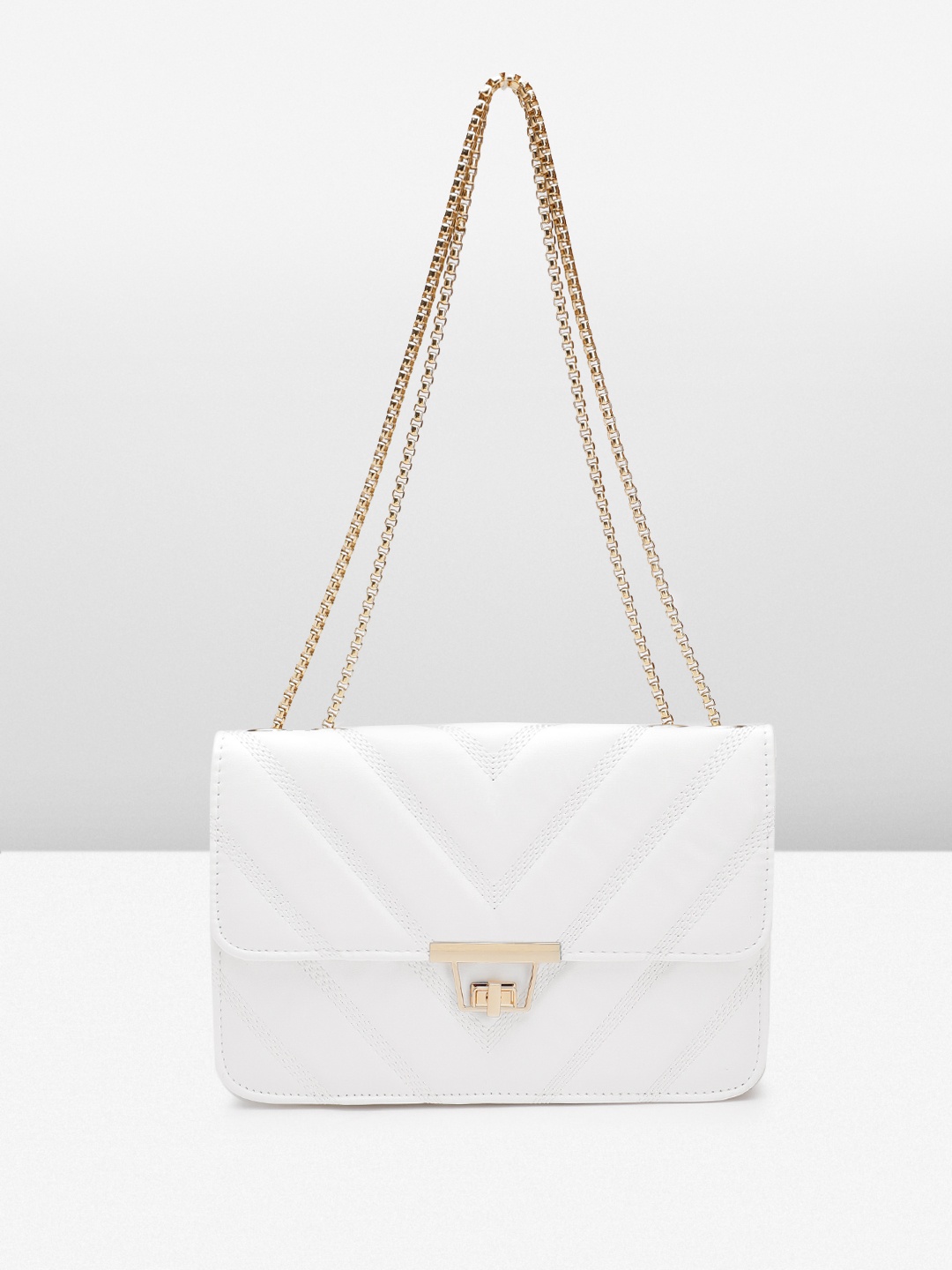 

Boohoo Structured Shoulder Bag with Quilted Detail, White