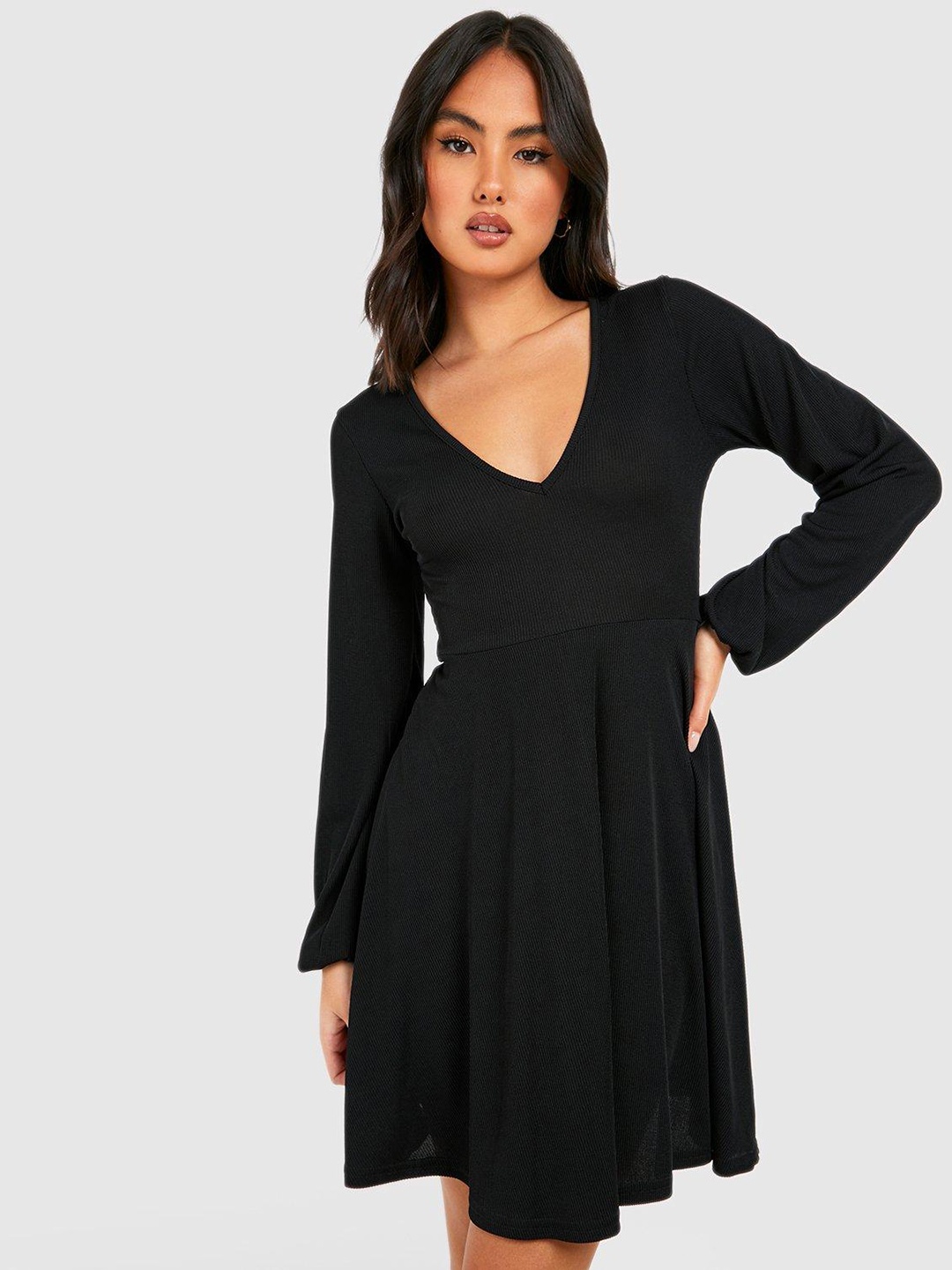 

Boohoo A-Line Mini Dress, Black